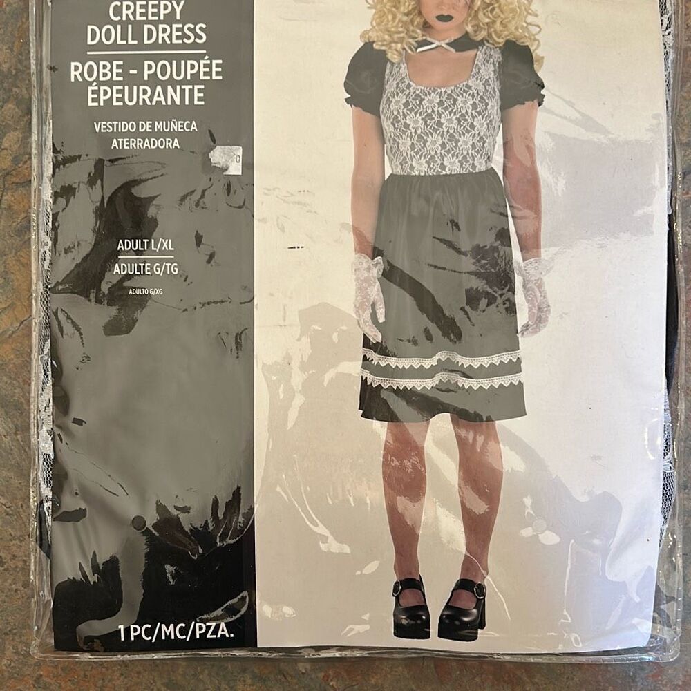 Creepy Doll Dress Gothic Halloween Costume L/XL